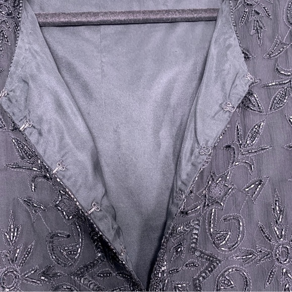 Vintage Beaded Sequin Jacket Lightweight Party Event Guest Blingy Retro Size 2X - Picture 11 of 12